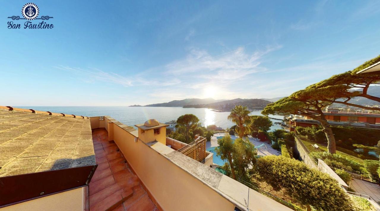 Attico San Faustino 165 Mq Piu 110 Mq Di Terrazza- In Villa 700 ,Vista Mare Strepitosa-100 M Dalla Spiaggia-Parking Esclusivo-Sky,Netflix Rapallo Exterior photo