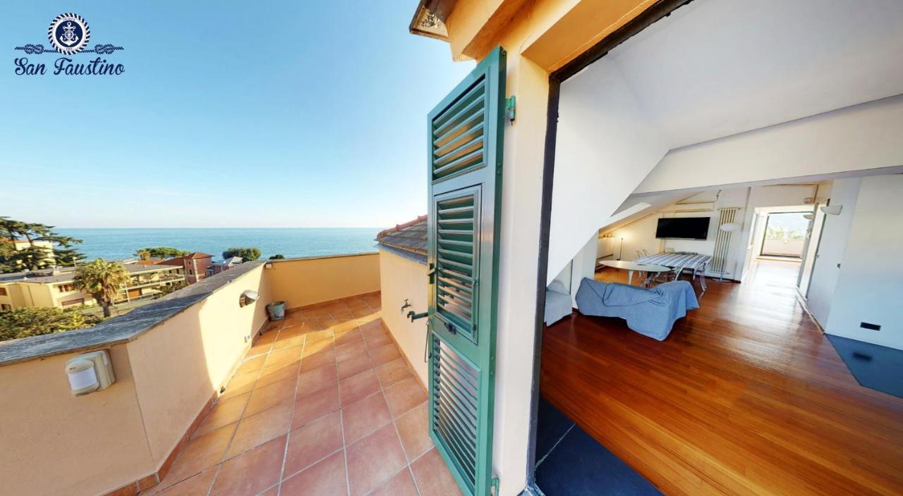 Attico San Faustino 165 Mq Piu 110 Mq Di Terrazza- In Villa 700 ,Vista Mare Strepitosa-100 M Dalla Spiaggia-Parking Esclusivo-Sky,Netflix Rapallo Exterior photo